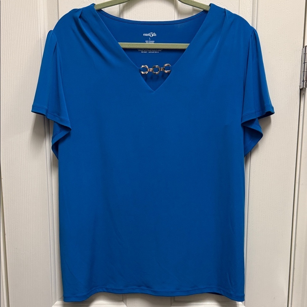 East 5th Vibrant Blue Short Sleeve Top